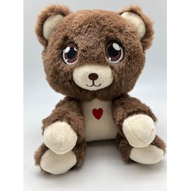 FABLEZ Interactive Teddy Bear Stuffed Animal with Bedtime Stories, Lullabies, Speech Development Toy, Brown/ White