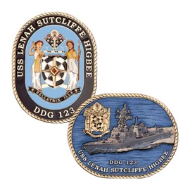 USS LENAH SUTCLIFFE HIGBEE DDG-123 2.25" NAVY  CHALLENGE COIN
