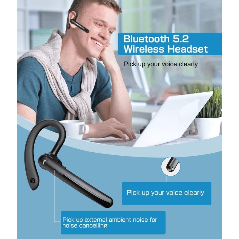 Wireless Earphone Ear-Hook Headphone Boom Mic Compatible with Nothing Phone