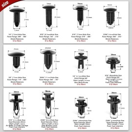 OKYEO 240PCS Bumper Retainer Clips Car Plastic Rivets Fasteners Push Retainer Kit Most