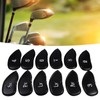 12pcs PU Leather Black Golf Club Head Cover Iron Head