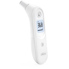 Chicco Infrarot-Ohr-Thermometer, 0 Monate +, sofortige und genaue Temperaturmessung, mit kleiner Sonde, Fieberanzeige Ton, hintergrundbeleuchtetes Display, inklusive Etui