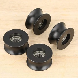 Pack of 4 Pulley U-Groove Rollers, 0840UU 8 x 40 x 20, 7 mm Nylon U Groove Guide Roller Bearing, U Type Groove Roller Ball Bearing