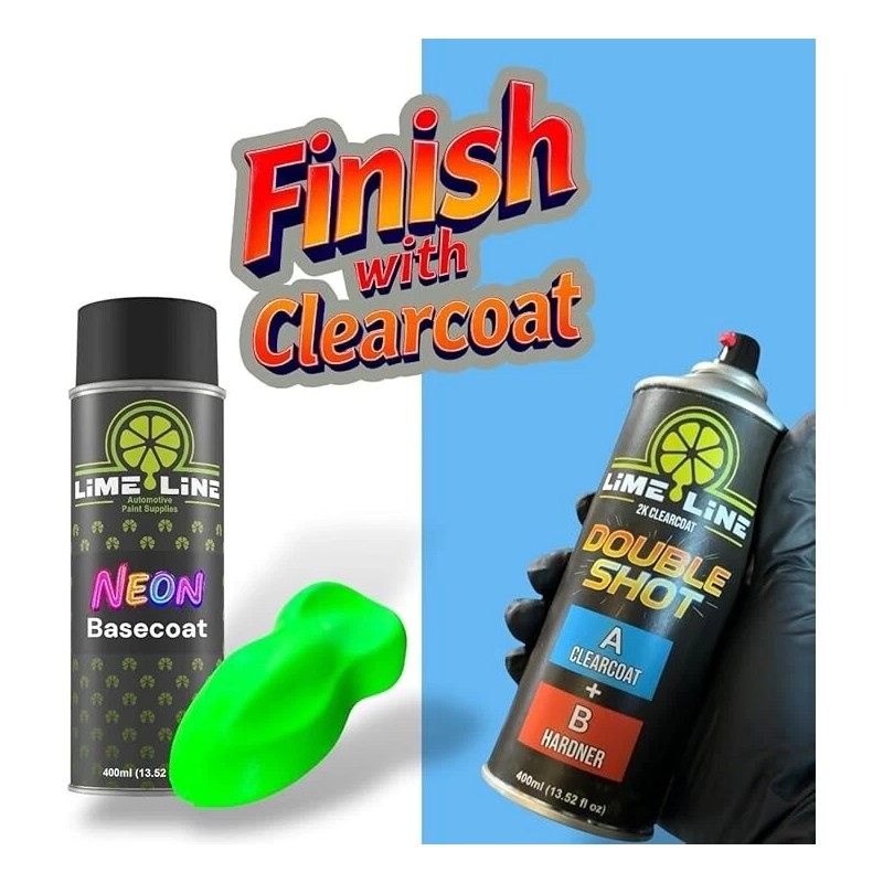 LiME LiNE Automotive Neon Yellow Basecoat Spray Paint - 14