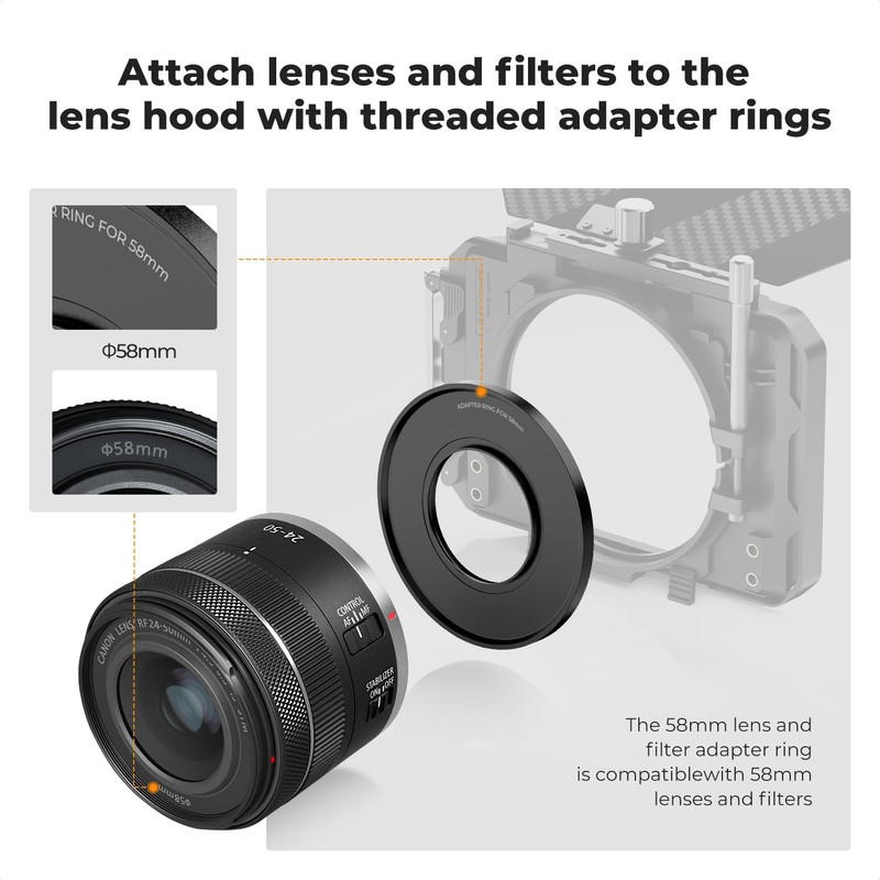 K&F Concept 58mm Matte Box Lens Adapter Ring Only for