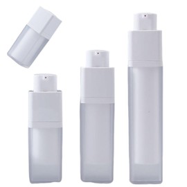 LJJCSFF 3pcs Square Essence Dispensers Frosted Airless Pump Bottles Plastic Refillable Empty Pump Bottles For Foundation Cream Lotion Pump Bottles 15ml 30ml 50ml