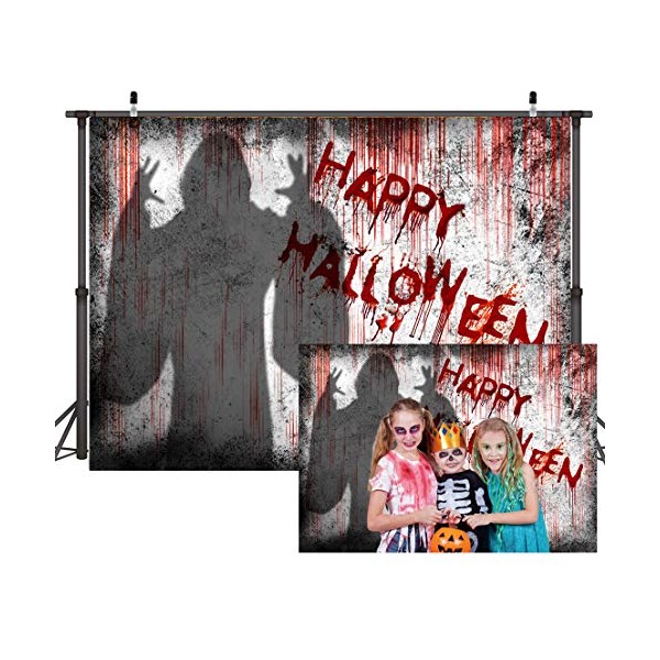 LTLYH 7X5ft Bloody Halloween Backdrop Fabric Dripping Blood Ghost Shadow