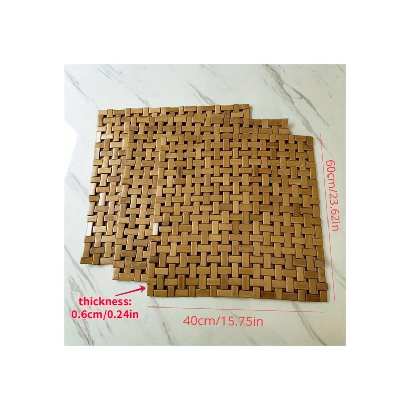 HubewaGlobal Bamboo Woven Floor Mat, Bamboo Bathroom Mat, Bamboo Anti-slip