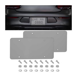 XINLIYA 2 Pack Car License Plate Covers, Automotive Unbreakable Flat License Plate Tag Frames Shields Protector with Screws Fits All Standard US Plates, Universal for Vehicles, SUV, Truck, RV（Gray）