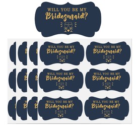 Will You Be My Bridesmaid Labels,Blue Bridesmaid Invitations,Wedding Favor Gift Labels Stickers,2x1.25 inch,120Pcs Bridal Shower Party Labels.