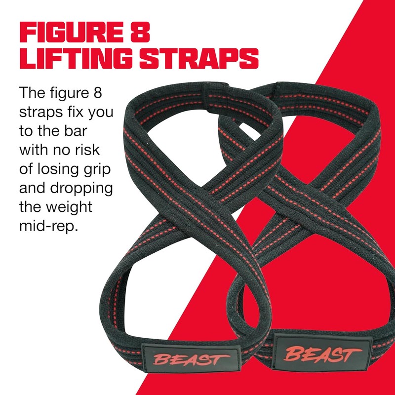 Alpha Designs | 'BEAST' Figure 8 Lifting Straps | Gym