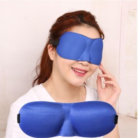 3D Eye Mask Sleep Soft Cover Padded Blindfold Shade Sleeping Aid Night Eyepatch (Blue)