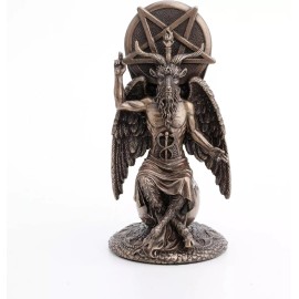 Veronese Design 8 1/2 Inch Baphomet Sitting on The Globe Fallen Wiccan Statue