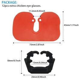 12Pcs Extra Large Chicken Eye Glasses(Soft Lens) Anti-Pecking Glasses No Pin Bolt Chicken Glasses Poultry Peepers,Reusable Tool to Protection Backyard Farm