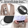 2 Pack Badge Holder Retractable Clip Heavy Duty Reels with