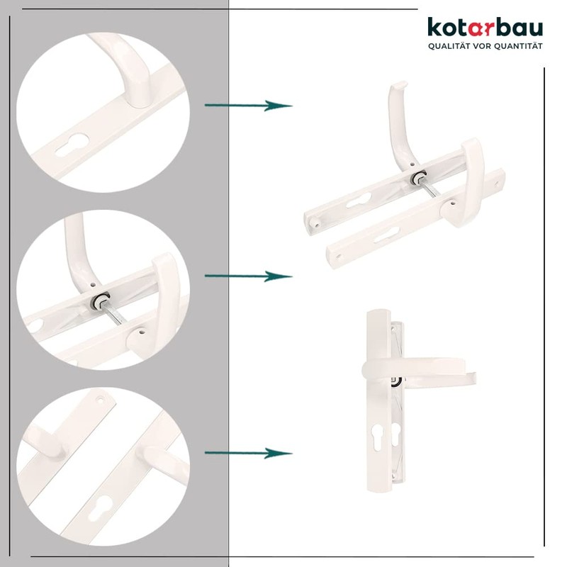 KOTARBAU® Handle Pair 72 mm with Long Plate White for