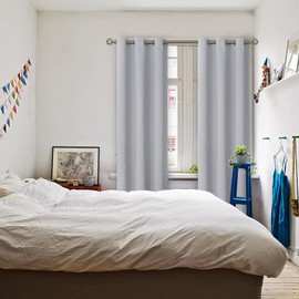 BGment Room Darkening Curtains 84 Inches Long - Grommet Thermal Insulated Drapes Window Treatment Curtains for Bedroom, 2 Panels, 42 x 84 Inch, Light Grey