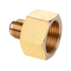 Brass Pipe Adapter - 3/4" SAE Female to 3/8" SAE Male Flare - Brass Pipe Fitting Reducer Adapter for Air Conditioner Refrigeration (1 Pack)