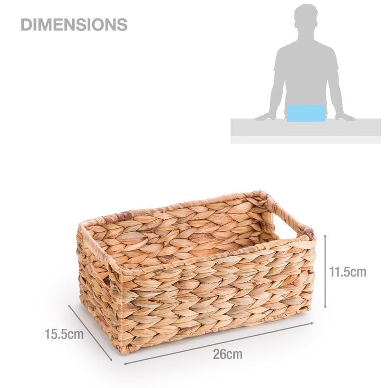 Woodluv Water Hyacinth Handwoven Shelf Storage Gift Hamper Basket -