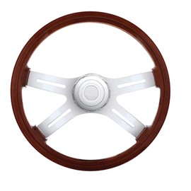 United Pacific 88130 18" 4 Spoke Steering Wheel With Hub & Horn Kit - Freightliner 1989-July 2006