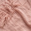 BATTILO HOME Pink Throw Blanket Diamond Pattern Indoor Outdoor Knitted