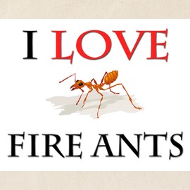 CafePress I Love Fire Ants Tote Bag Reusable Natural Beige Canvas Shopping Bag