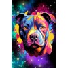 Colorful splash art pit bull notebook: organizational journal, reading journal