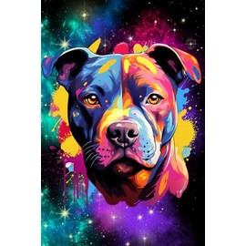 Colorful splash art pit bull notebook: organizational journal, reading journal log
