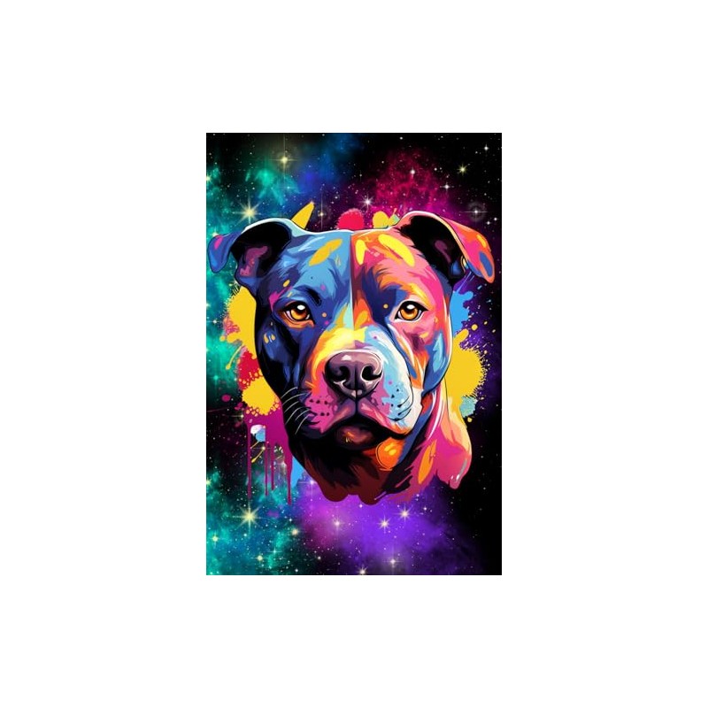Colorful splash art pit bull notebook: organizational journal, reading journal