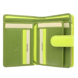 VISCONTI Rainbow Leather Ladies Purse Style RFID Blocking RB51 Lime Multi
