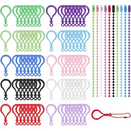 160PCS Llavero Clip Surtido Set, Cierre de plástico de pinza de langosta con llavero de cuentas de colores, ganchos de llavero en 10 colores surtidos para el bolso, llaves, juguetes, manualidades y proyectos de bricolaje