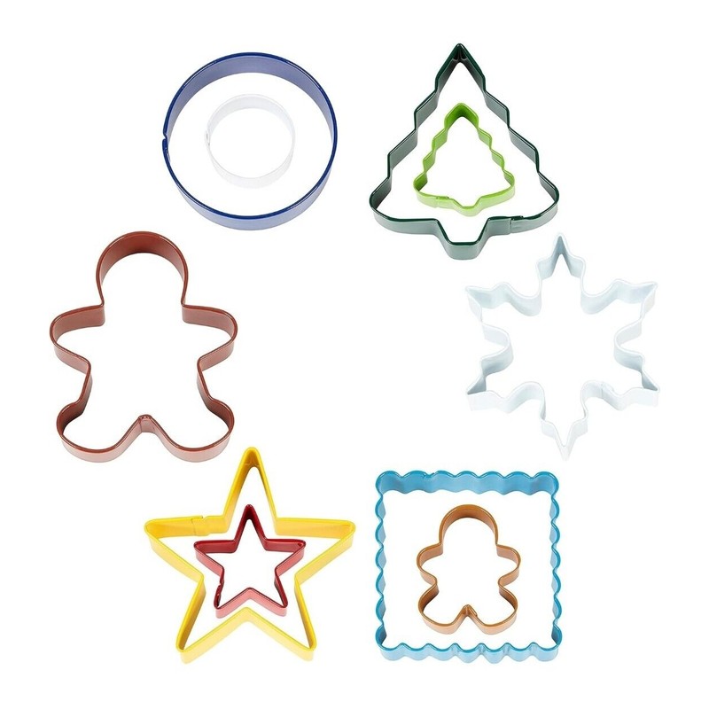 Wilton-Cookie Christmas Baking Gift Set 12 Piece Pan, Cooling Rack