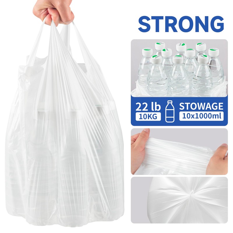 Small Trash Bags with Handles 2 Gallon 50 Count White