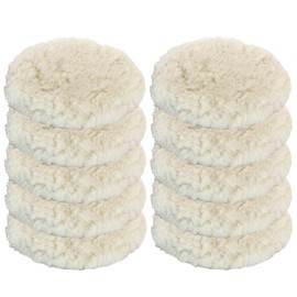Vossner Polishing Fur 180 mm Pad Polishing Hood Polishing Set for Polishing Machine, Wool Hood Polishing Pad Wool Pad Polishing Fur Wool Buffer Polishing Hoods Lambskin for Car Polishing Machines (10)