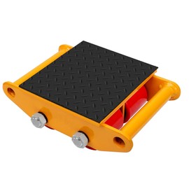 Machinery Skates Heavy Duty 13200LBS/6T Machinery Moving Skates with Non-Slip Cap and 4 PU Wheels Dolly Skates for Heavy Duty Industrial Moving Equipment, Yellow