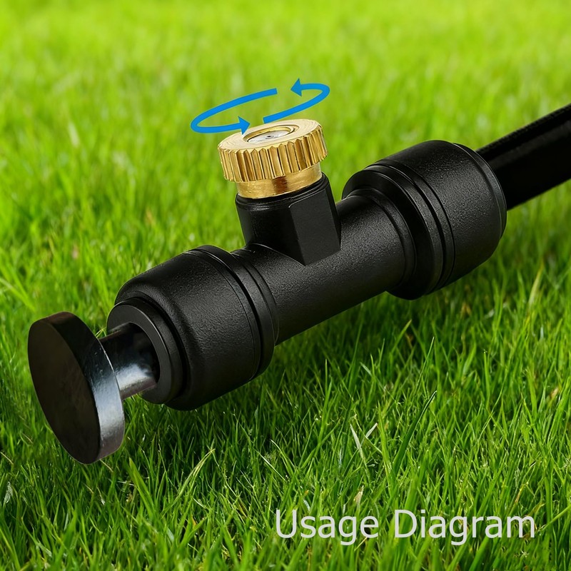 20 pack 1/4 Inch Misting Nozzles Kit Include 8 Black