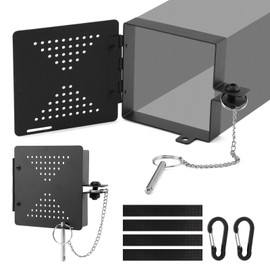 QKDS RV Bumper End Cap, 2pcs Iron RV Bumper Plug End Cap Fits Standard 4x4 Inch Square Camper Bumpers, Ventilation Holes for Airflow, Secure Sewer Hose Storage, Trailer Accessories(Color:Black)