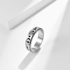 ANIEJUFI Stainless Steel Spinner Ring Moon and Star Anxiety Stress