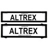 Altrex Number Plate Protectors Premium Black No Line Silver Border