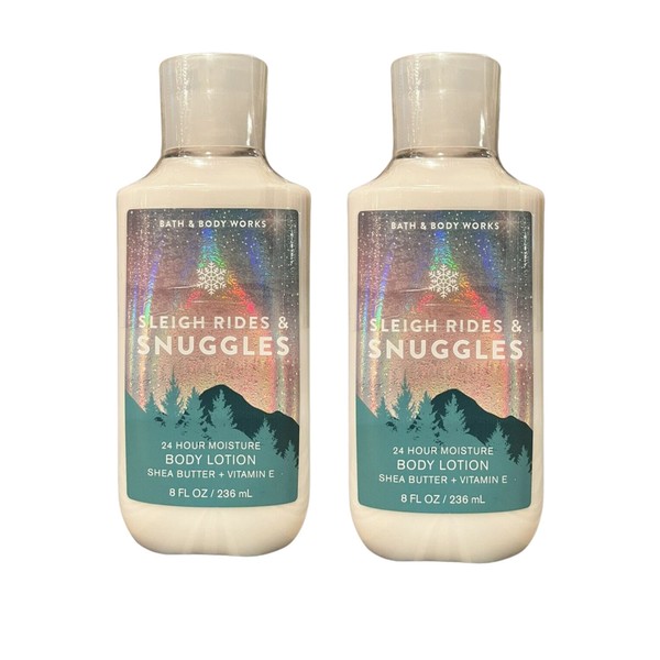 Bath and Body Works Gift Set of 2 - 8 Ounce Lotion - (Sleigh Rides & Snuggles)
