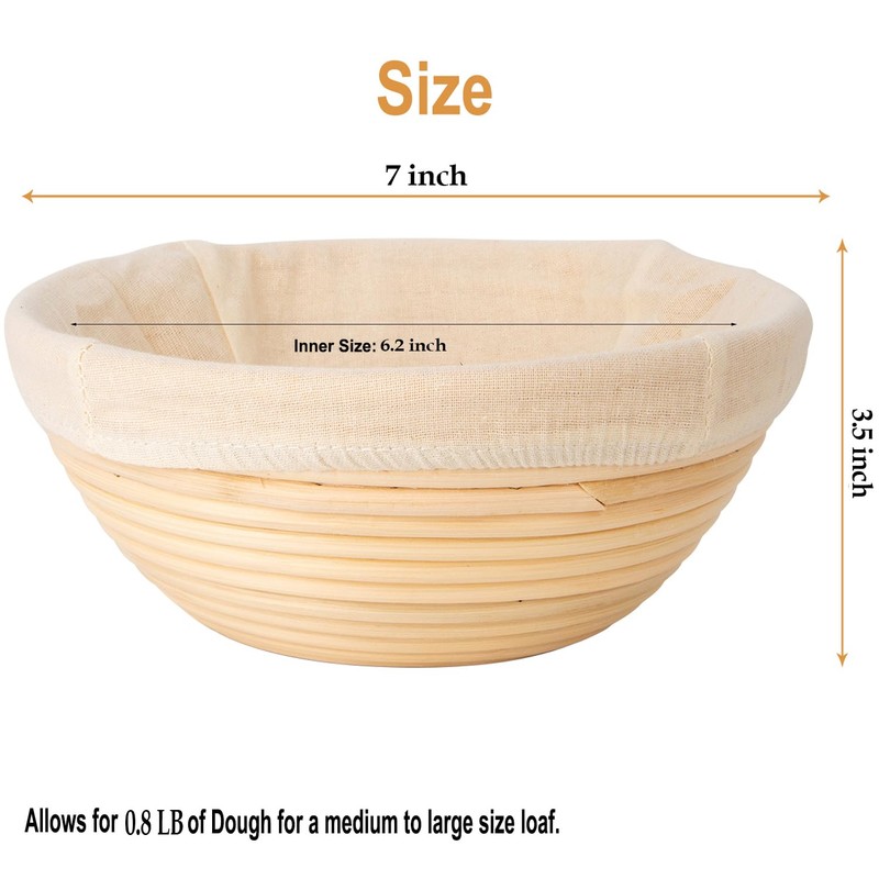 2PACK 7 inch Round Bread Proofing Basket Banneton Bread Dough