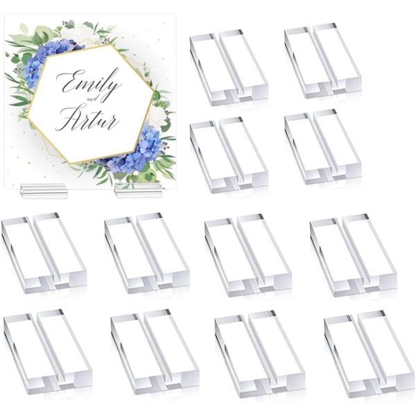12 Pieces Acrylic Stands Clear Place Card Holders , Card