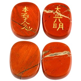 mookaitedecor Chakra Stones Set Engraved Polished Reiki Chakras Healing Stones Palm Stones for Reiki Balancing