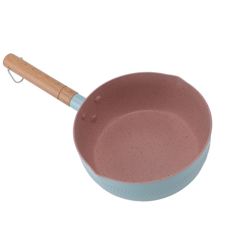 Wooden Handle Milk Pot Aluminum Alloy Multifunctional Flat Bottomed Noodle