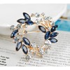 Gyn&Joy Clear Crystal Rhinestone Floral Wreath Pin Brooch BZ005