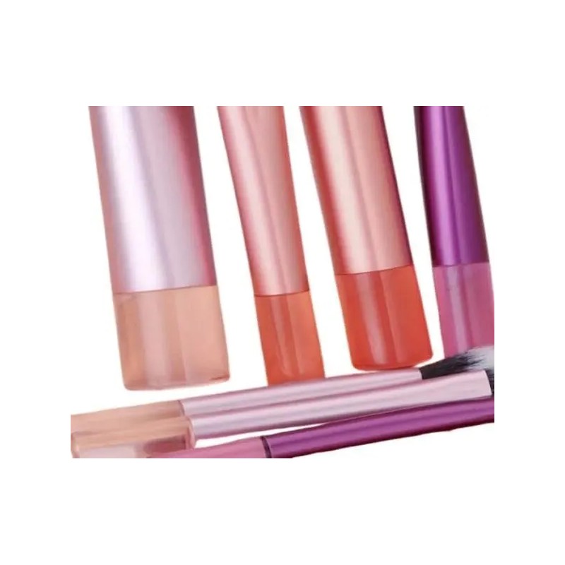 Set 10 Brochas Maquillaje Profesional Fibra Sintética .