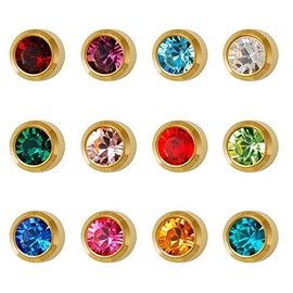 Universal M-997 50 Pair Birthstone Ear Piercing Kit Cartilage Earring Stud