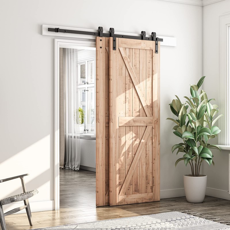 SMARTSTANDARD 5.5 Feet Bypass Sliding Barn Door Hardware Kit -