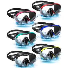 Sherr 6 Pack Adult Diving Masks Swimming Goggles with Nose Cover Anti Fog Scuba Diving Goggles with Tempered Glass Lens Dive Snorkel Mask for Men Women Youth Adult Scuba Diving Snorkeling Swimming
