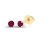 Solid 14K Yellow Gold 3mm Round Created Ruby July Birthstone